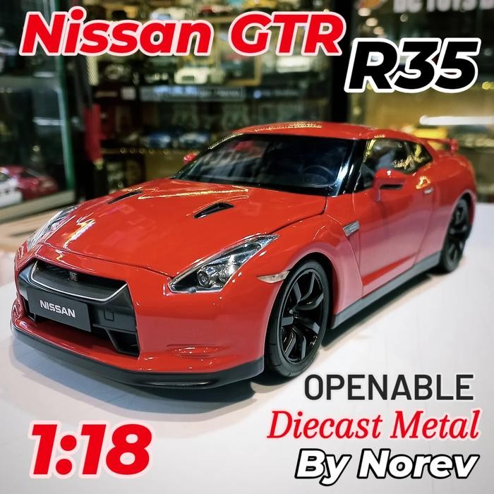Diecast Nissan GTR R35 Red  Norev  Metal Full Openable Rare Models