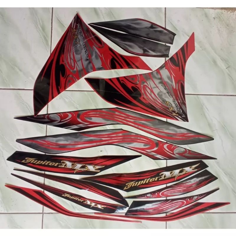 stiker striping yamaha jupiter mx new 135 2011 merah lis body mirip original