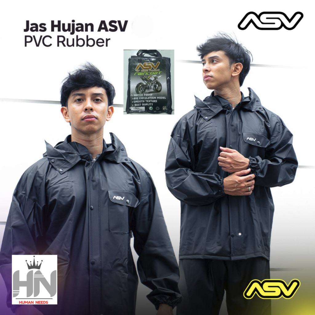 Jas Hujan ASV ORIGINAL/Mantel Mantol ASV Ori/Setelan Jaket Celana Jas Hujan Karet ASV 1 2 Asli