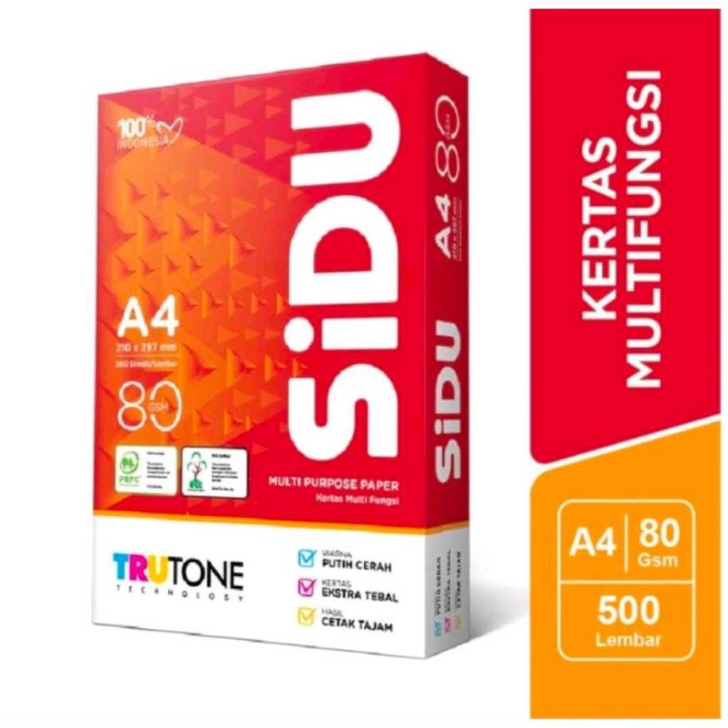 

Kertas Hvs A4 80 Gsm - Sidu (1Rim) 500 Lembar / Kertas Print / Kertas Fotocopy / Original