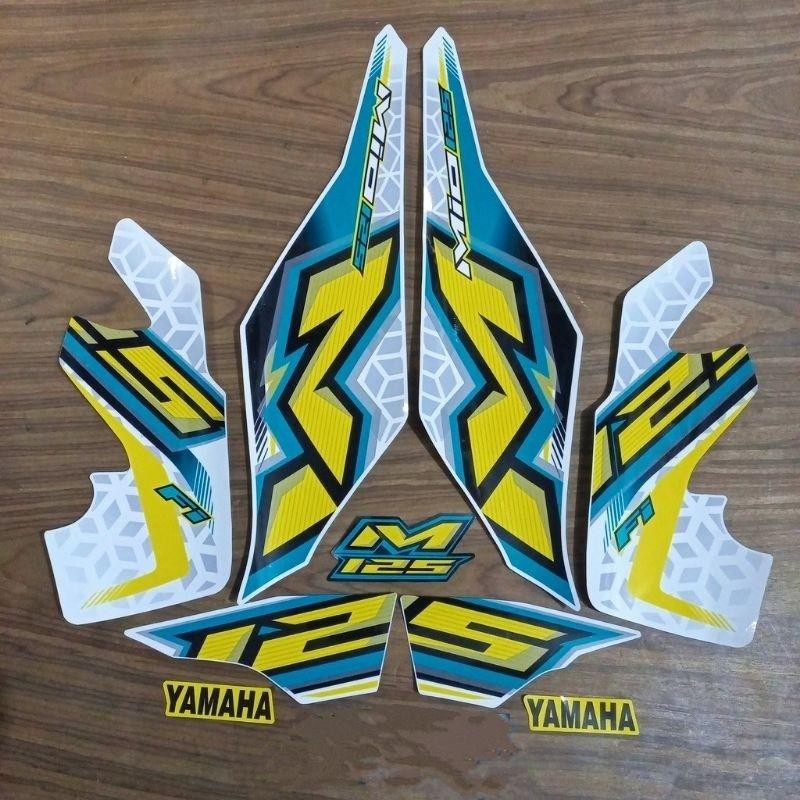 stiker striping motor mio M3 125 2023 kuning full body original