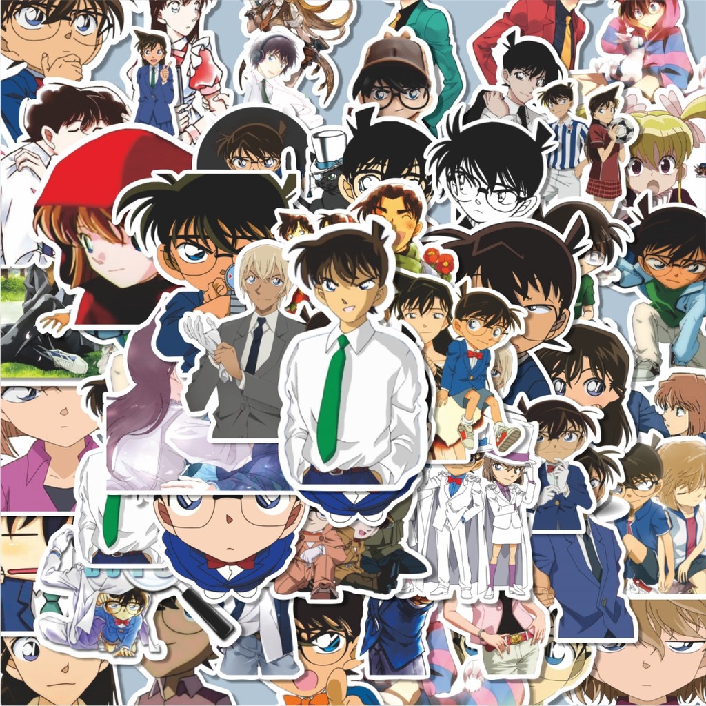 

100PCS Lucu Sticker Anime Case Closed (DC) Stiker Aesthetic Stiker Anti Air Stikers Berperekat Waterproof sticker decal buat Motor Helm Buku Journal Koper Casing HP Laptop Botol Minum Hadiah anak