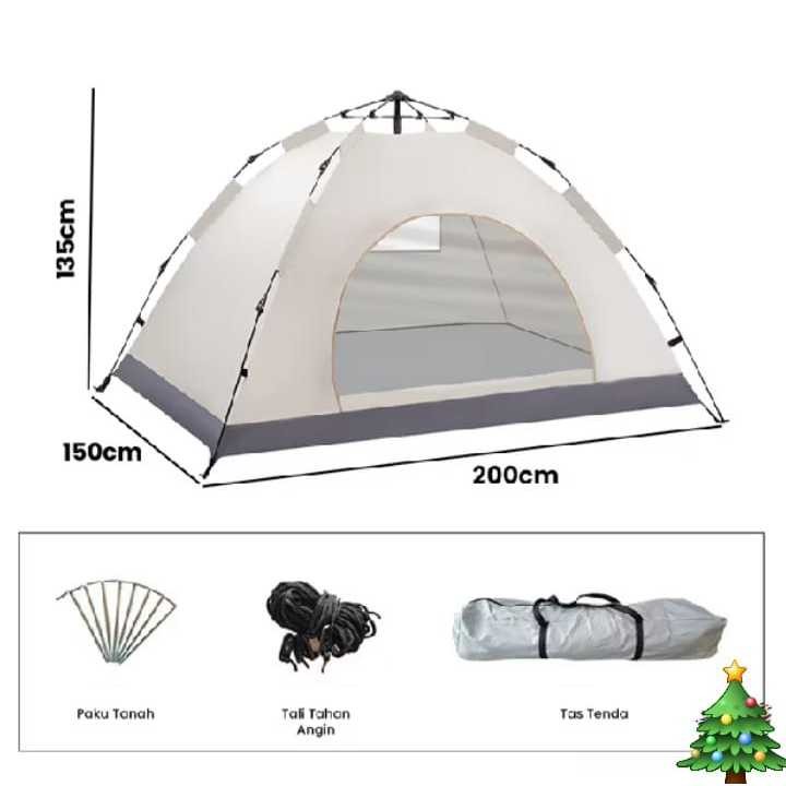 Tenda Camping Lipat Manual Kapasitas 3-4 Orang Tenda Gunung