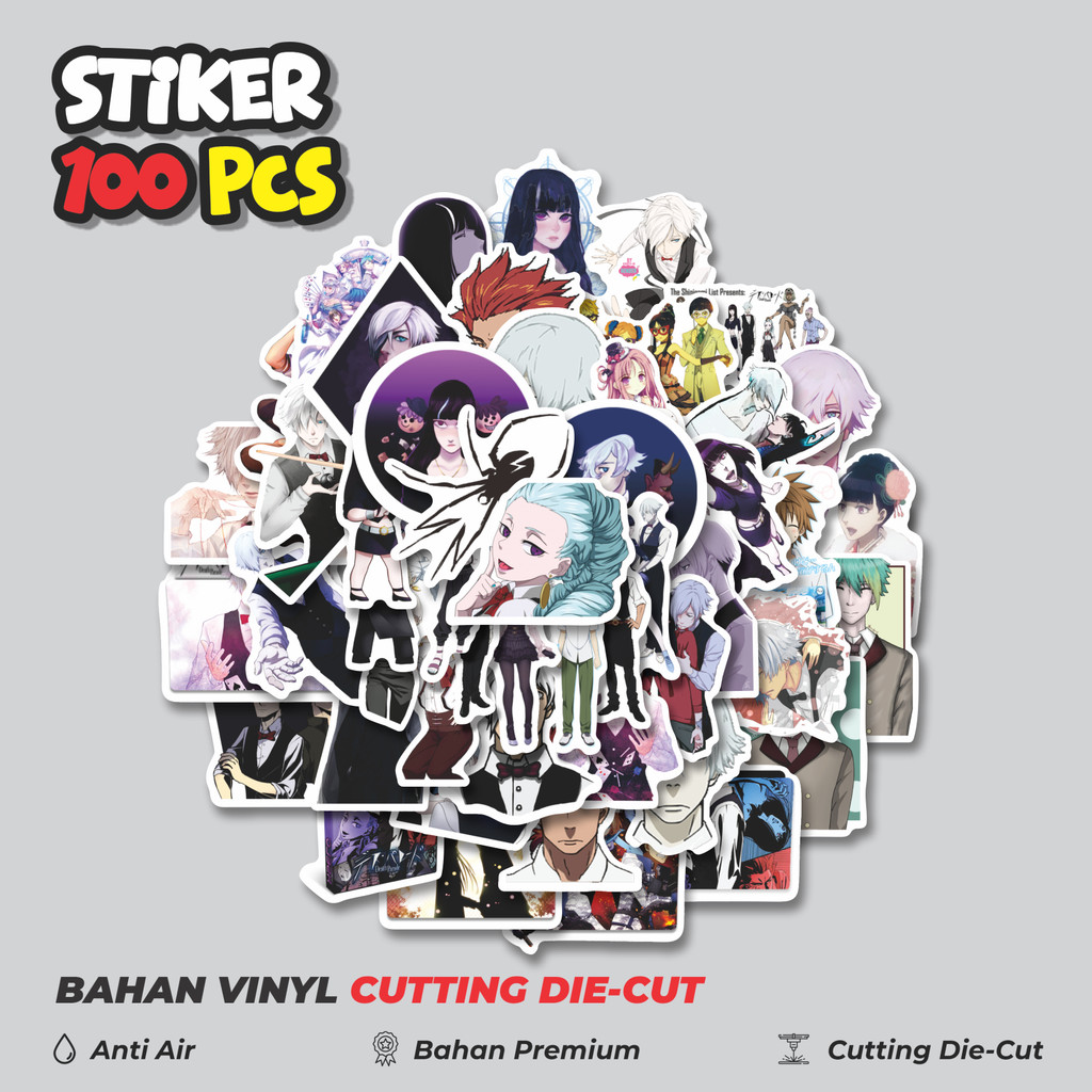 

Terbaru! 50 pcs Sticker Anime Death Parade (Desu Parēdo) Dekorasi Lucu Kreatif untuk Notebook, Skateboard, HP