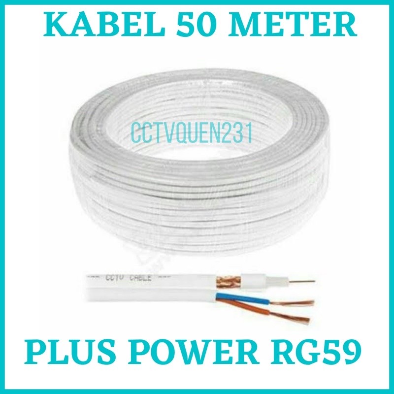 Kabel CCTV RG59 50 Meter + Power Indoor Outdoor terlaris