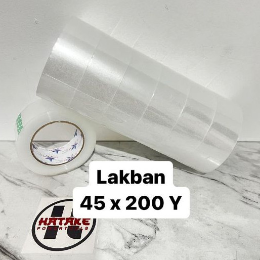 

LAKBAN BENING 45Mm 200 YARD & 45Mm 100 YARD 2 INCH putih transparan 1ROLL Isi 6pcs