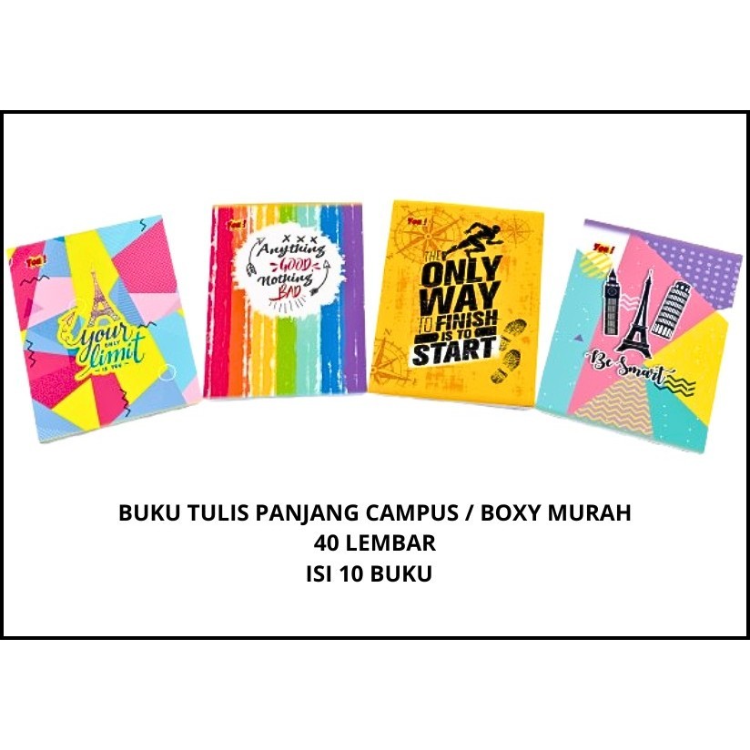 

RGT - 1 Pack / 10 Pcs Buku Tulis Boxy Panjang Murah Isi 40 Lembar You by Kiky