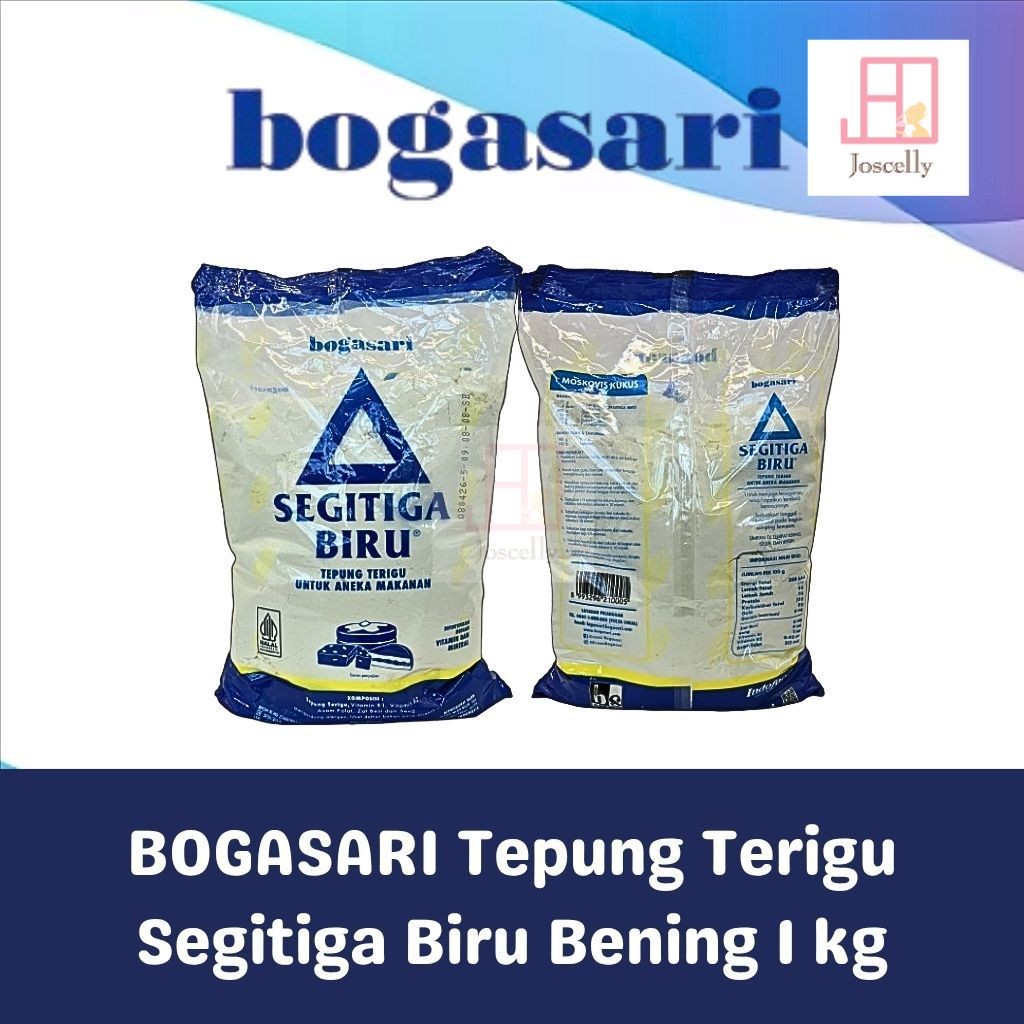 

JOSCELLY.ID BOGASARI Tepung Terigu Segitiga Biru Bening 1 kg