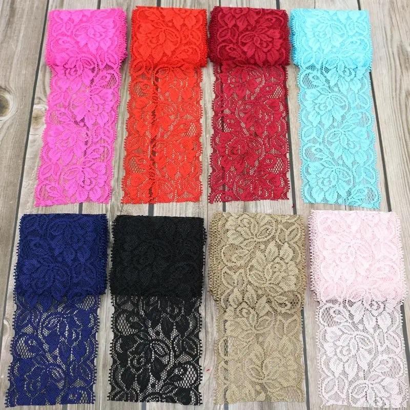 

65mm Elastic Lace Ribbon Fabric Clothing Accessories DIY Crafts Material Gift Black White Beige Navy Blue Pink Red Gray