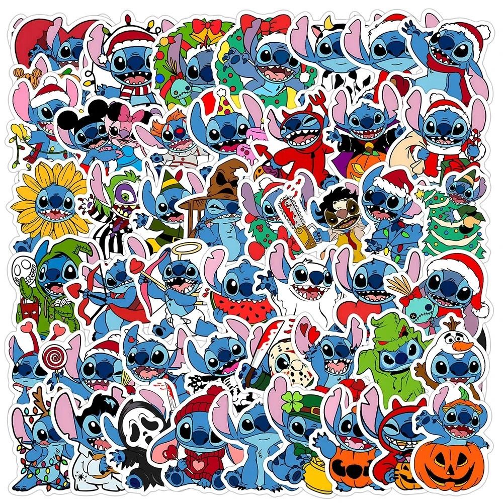 

50PCS Cute Disney Cartoon Stitch Stickers Graffiti Laptop Phone Case Decals Kids Funny Anime Waterproof Sticker Toys Gifts