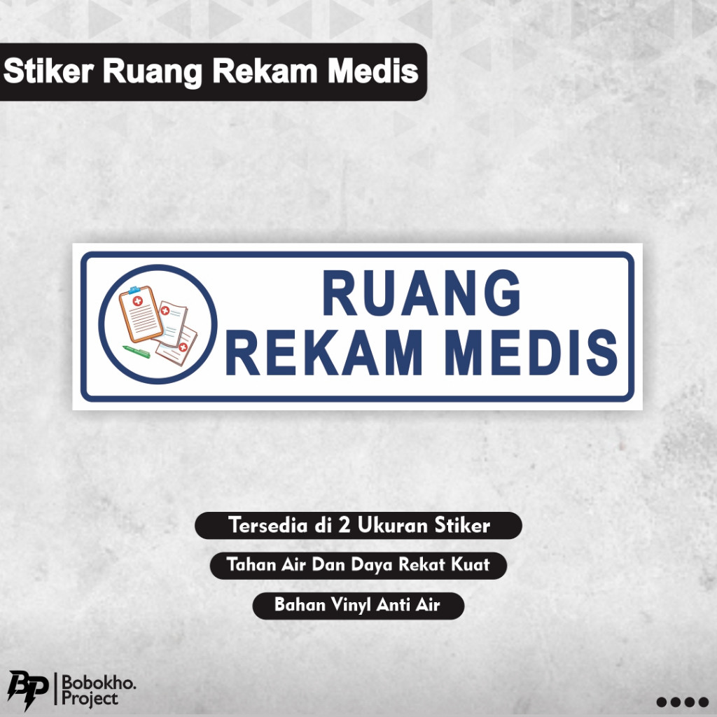 

Stiker Ruang Rekam Medis / Stiker Medis / Stiker Ruang Dokumen Pasien / Stiker Klinik / Stiker Puskesmas / Stiker Rumah Sakit