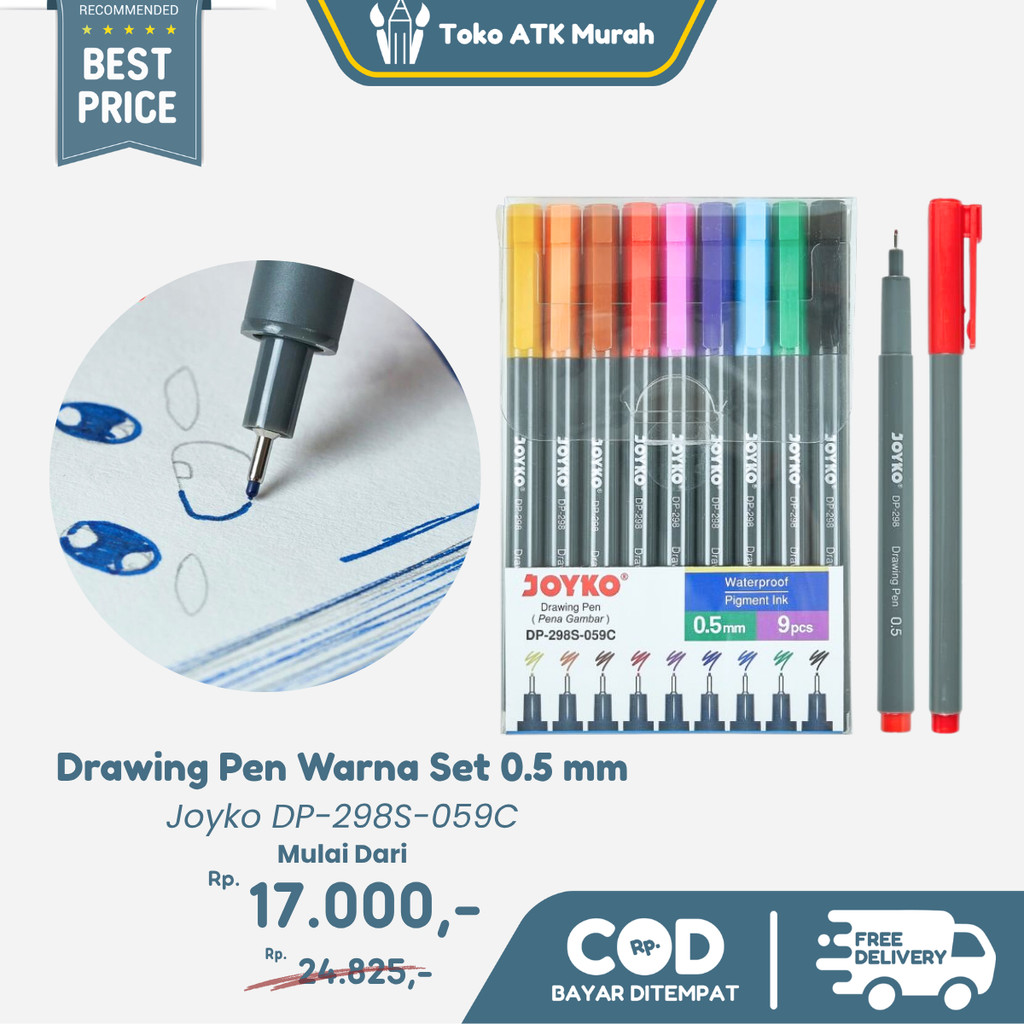 

Drawing Pen Pena Gambar Joyko DP-298S-059C 1 Set 9 Pcs