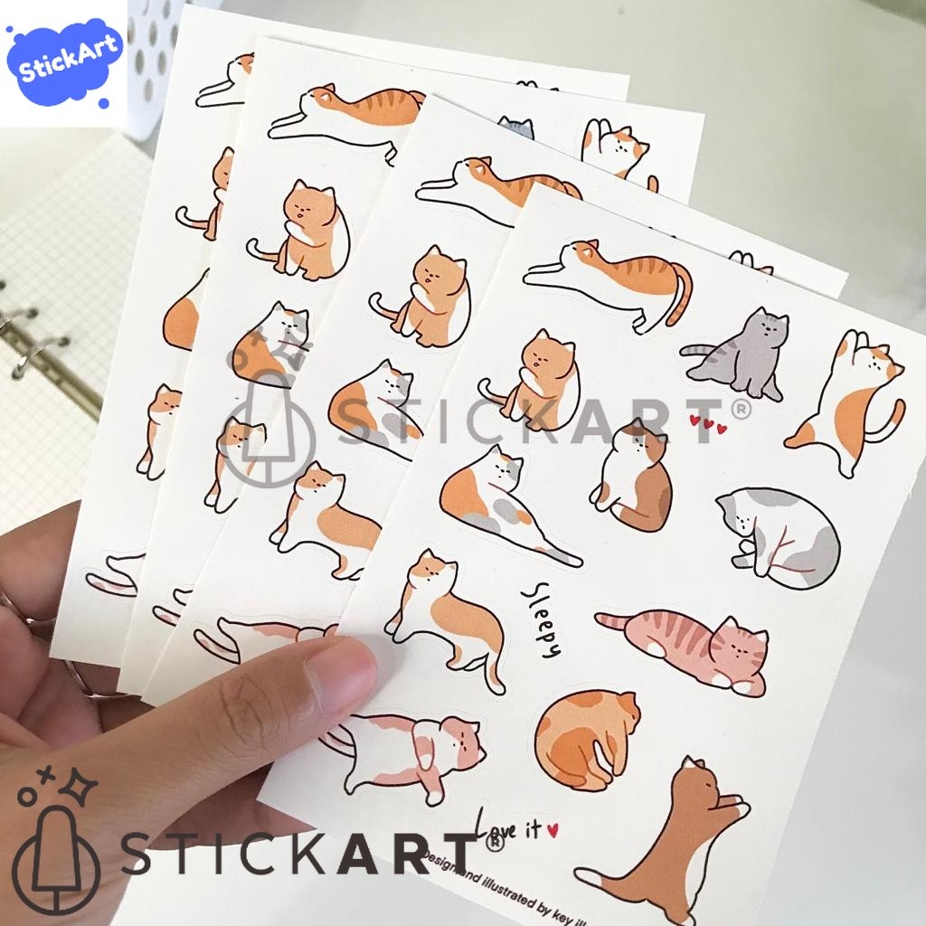 

[STICKART] Stiker Kucing/ Cat Sticker untuk Dekorasi Jurnal/ Journal Deco BAHAN DAN KWALITAS PREMIUM