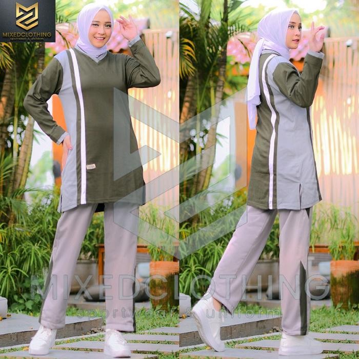 BIG SALE setelan olahraga muslimah tunik wanita/ Baju Kaos olahraga wanita/setelan olahraga tunik Pa