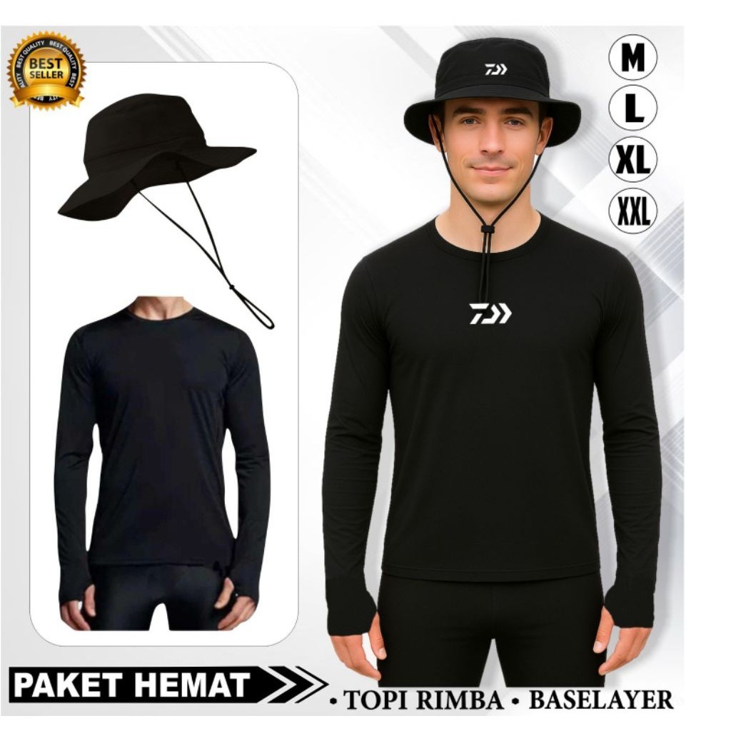 Baju mancing lengan panjang kaos mancing panjang topi mancing pelindung panas anti uv outdoor CHAND 