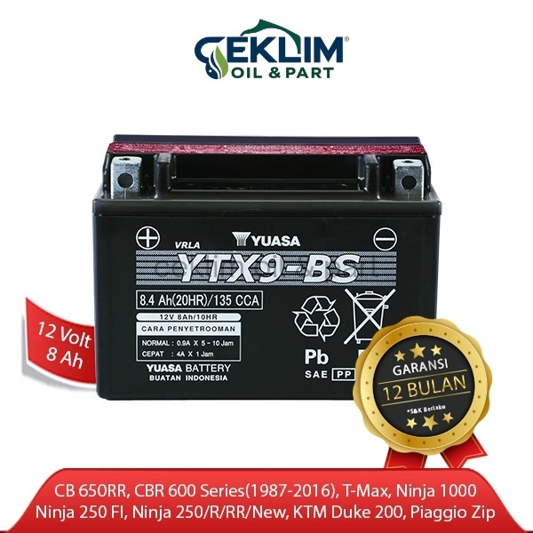 Yuasa Accu Motor YTX9-BS MF 100% ORIGINAL