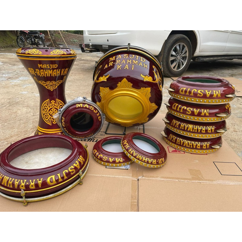 satu set ukir premium+bas banjari/ satu set hadroh azzahir/ satu paket hadroh azzahir/ 1 paket hadro