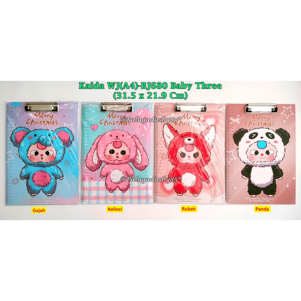 

(1 Biji) Clip Board Baby Three 31.5 x 21.9 / Papan Ujian Baby Three A4 Clipboard GXIMP WJ(A4)-BJ680