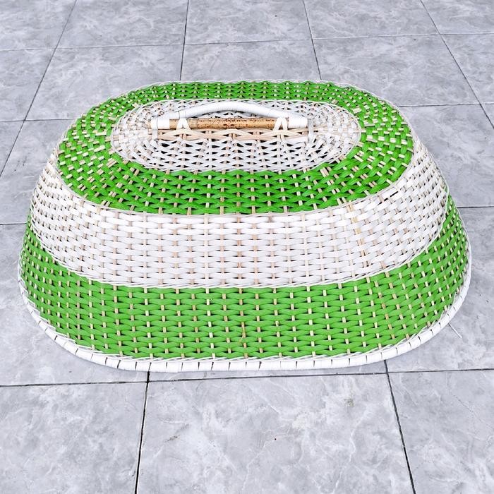 Tudung Saji Rotan Sintetis Oval Ukuran Besar 67x52x22cm / Tudung Saji Aesthetic / Tutup Makanan Este