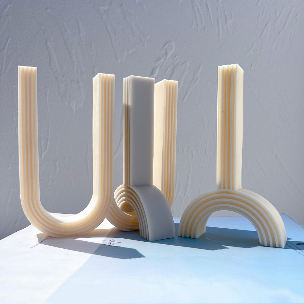 

Two Designs U and Y Pillar Candle Mold Geometric Silicone Mould Sculptural Abstract Decorative Soy Wax Mold Home Decor