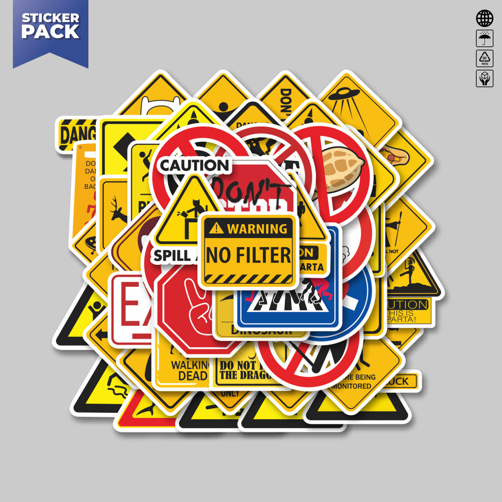 

[100PCS]Stiker Pack Stiker Humor Signs [Tanda Humor] Stiker Aesthetic Vinyl Anti Air Dekorasi Sticker Laptop Buku Journal Koper Helm Casing HP Gitar Helm Skateboard