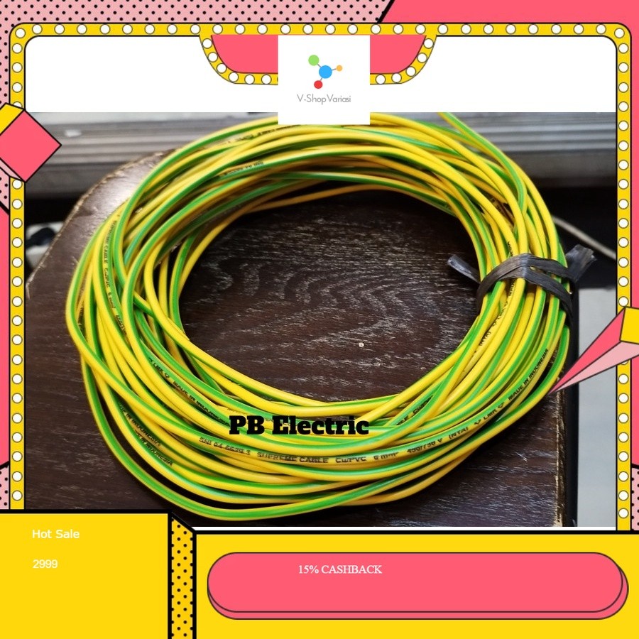 kabel NYA 6mm Supreme / Kabel NYA 6mm Merk Supreme / Kabel Grounding (Per-Meter)