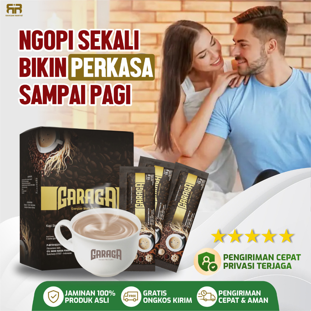 

Kopi Herbal Pria Garaga – Vitalitas & Gairah Kembali Prima | Ekstrak Ginseng Peru, Tribulus, Catuaba | Aman & BPOM
