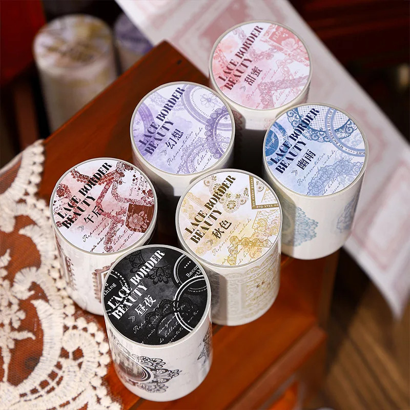 

[Gongjin] Roll Lace Border Beauty LBB Renda Lapis Stiker Sticker Washi Tape Cutting Tumpuk