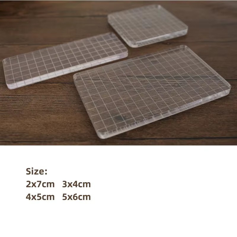 

Clear Acrylic Stamp Block High Transparency Acrylic Block for Transparent Seal Stamp DIY Scrapbooking Photo Album Decorative