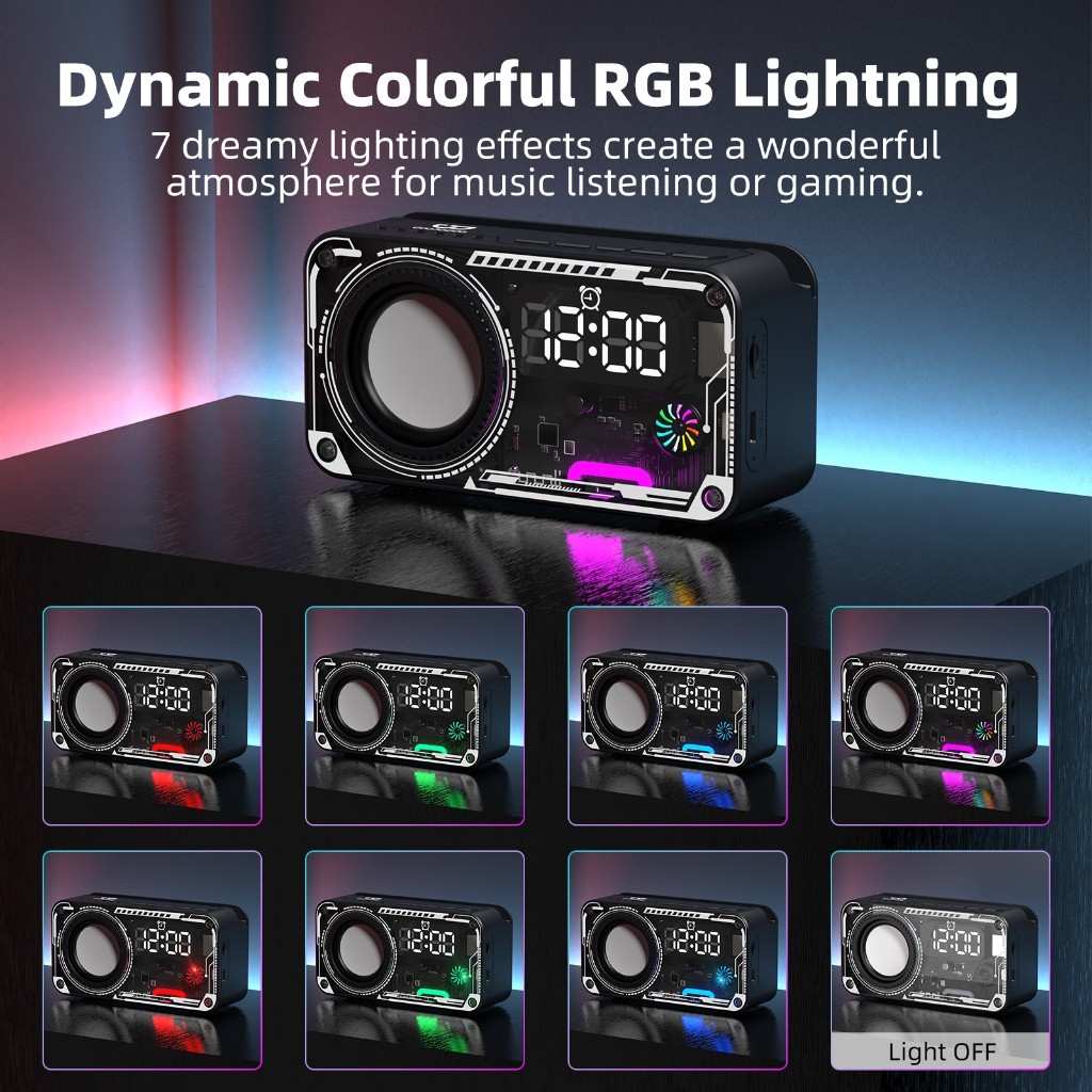 Cibulukumba111 - Goojodoq Ab4088 Jam Speaker Bluetooth Led Alarm Clock Multifungsi