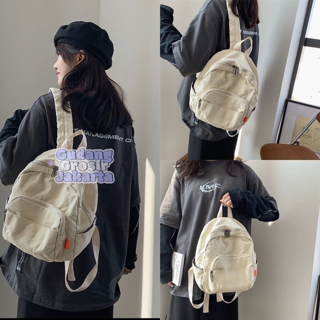 Tas Bahu Kecil Niche/ Tas Mini Untuk Buku/ Tas Ransel Wanita Import/ Tas Sekolah Bahan Kanvas
