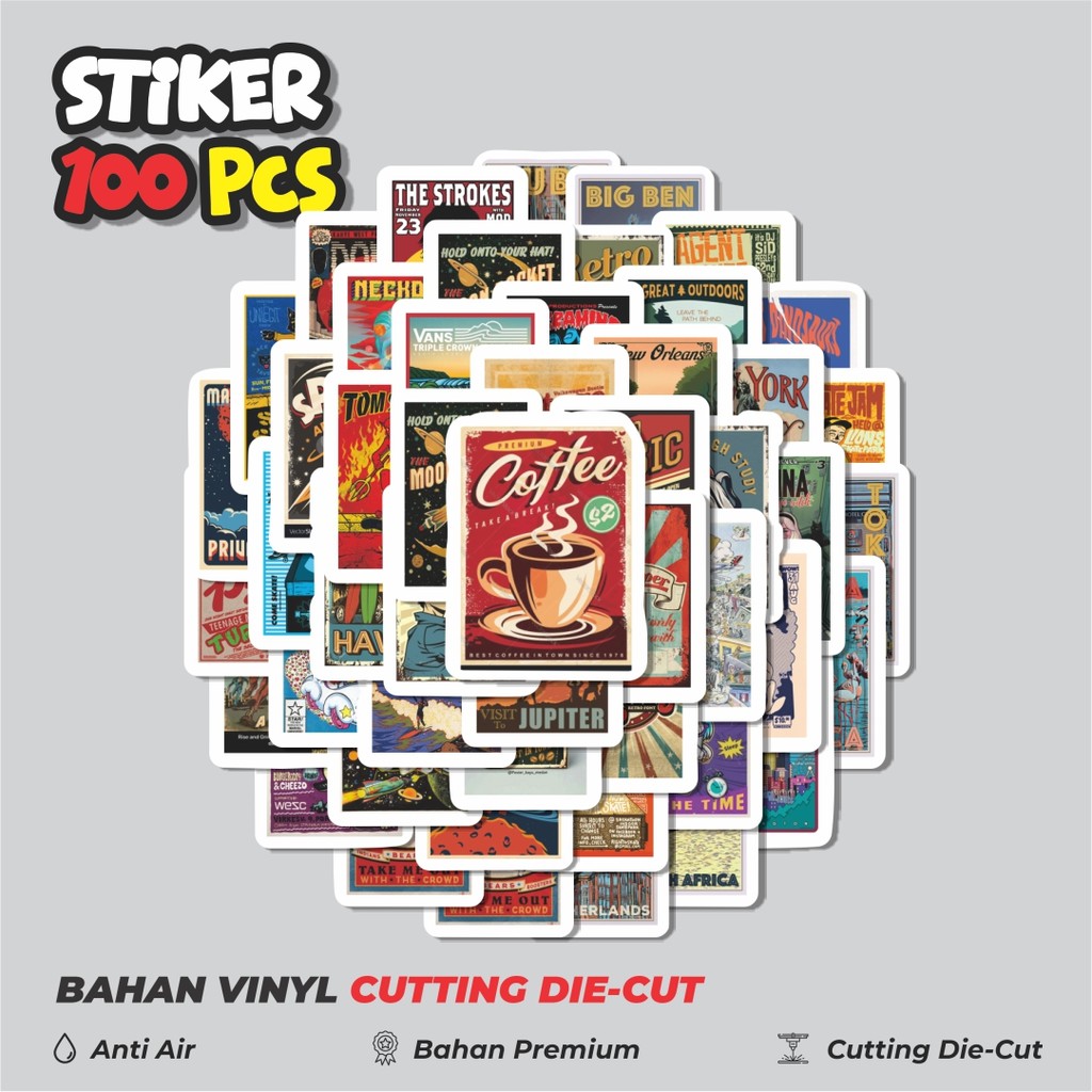 

Terbaru! 50 pcs Stiker Poster Dinding Retro Dekorasi Lucu Kreatif untuk Notebook, Skateboard, HP