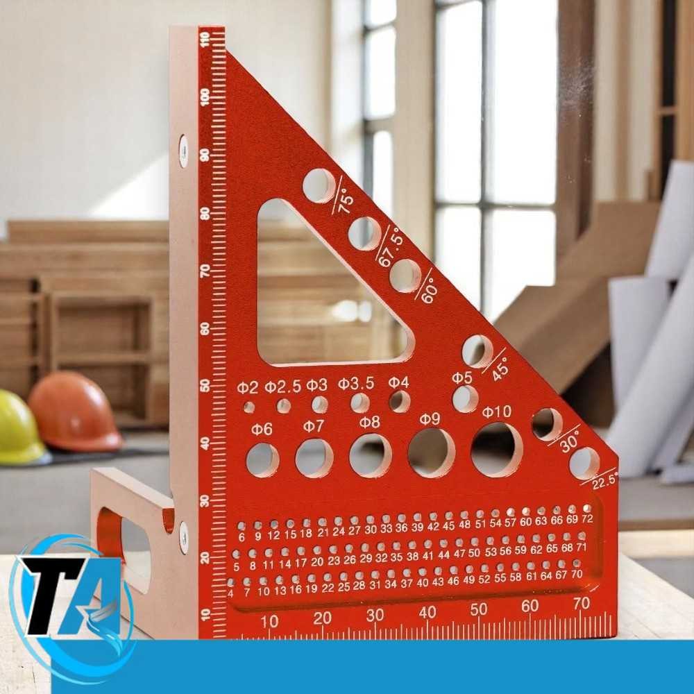 

GDART Penggaris Siku Multifungsi 3D Woodworking Ruler Hole Marking - GD3