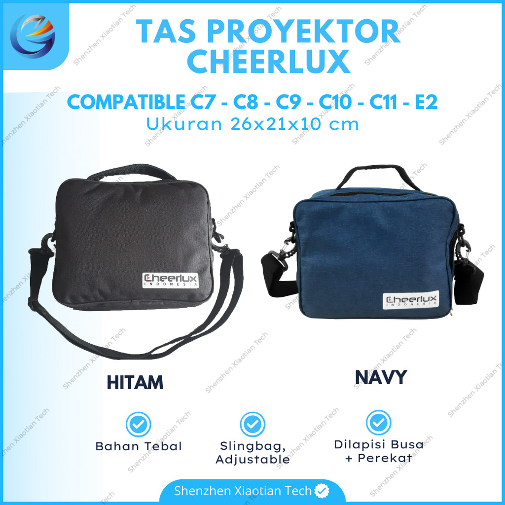Tas Proyektor Cheerlux C7 - C8 - C9 - C10 - C11 - E2 | Tas Selempang Proyektor Adjustable Waterproof