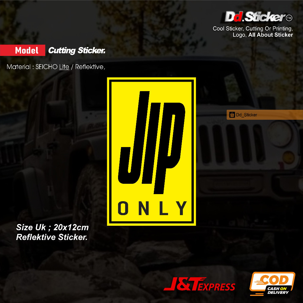 STICKER JIP ONLY  Reflektive JEEP  | Cutting Sticker