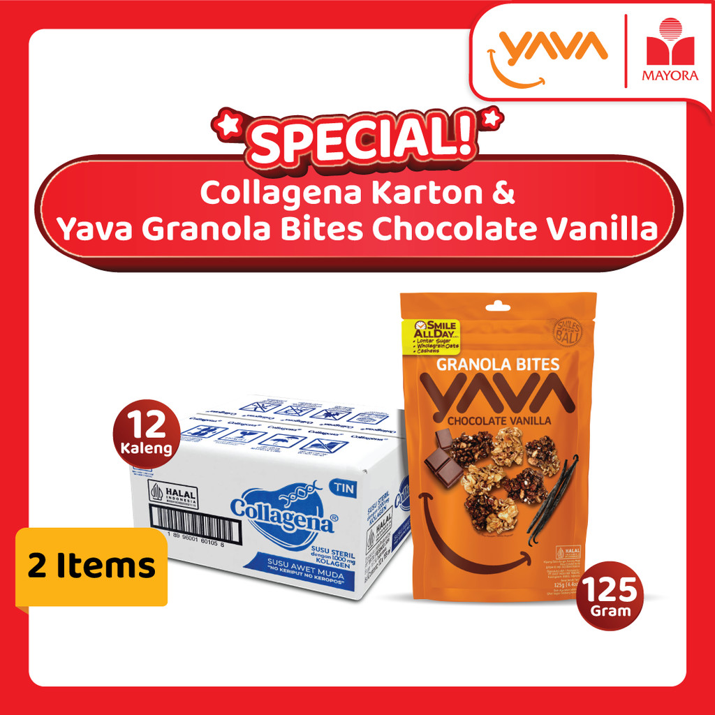 

Paket Collagena Karton x Yava Granola Bites Chocolate Vanilla