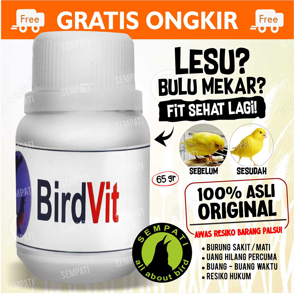SEMPATI BIRD VIT POWDER OM KICAU OBAT BURUNG SAKIT PUCAT BULU MEKAR KURANG POWER MENTAL KAKI LEMAH