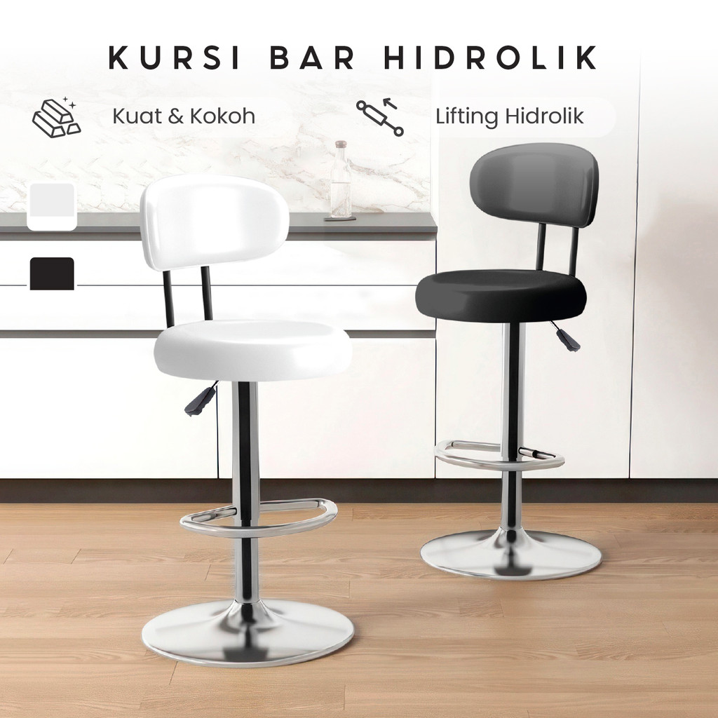 Kursi Bar Hidrolik Minimalis Kursi Minibar Kursi Dapur Furniture Modern Kursi Cafe - BISA INSTAN