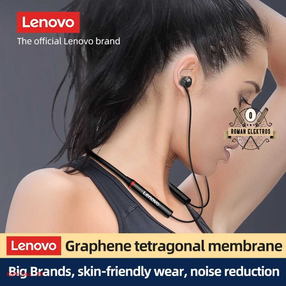 Lenovo Earphone Neckband Bluetooth 5.0 HiFi Sound IPX5 - HE05X | Diskon Spesial | Kualitas Unggul | 