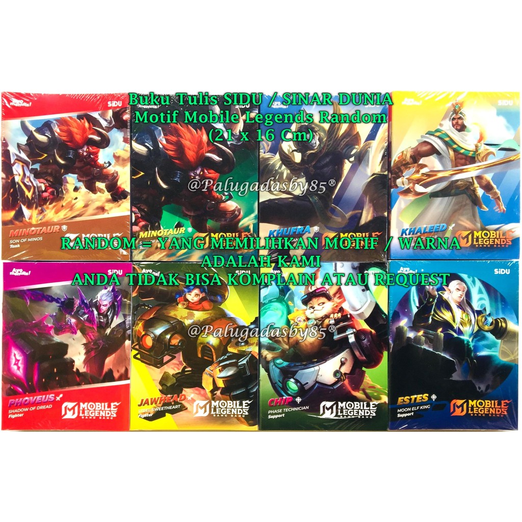 

(1 Pak Isi 10 Buku) GROSIR Buku Tulis SIDU 38 Mobile Legend / Buku Tulis Mobile Legend 38 (1 Pak/10)