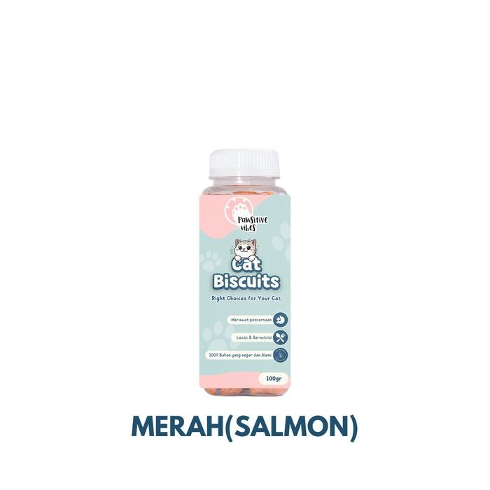 

Pawsitive Vibes Biskuit Catnip untuk Kucing Kudapan kucing makanan kucing Cemilan Kucing catnip - Merah (Salmon)