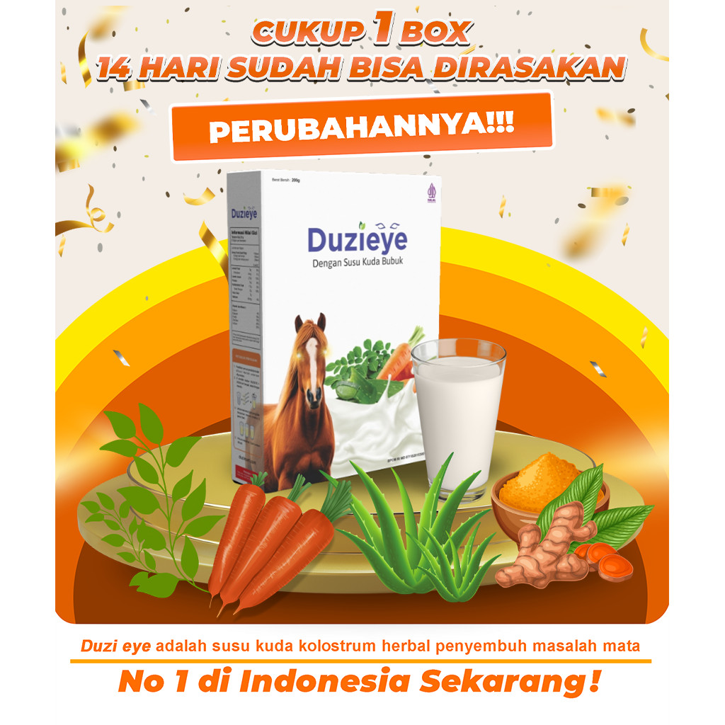 

Duzi Eye Susu Kuda Untuk Kesehatan Mata Minus, Kering, Lelah, Katarak