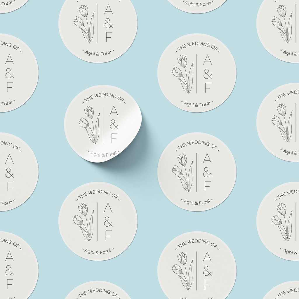 

[ISI 125pcs] Aneka Sticker Souvenir Bulat Stiker Wedding Pernikahan Lingkaran WB28