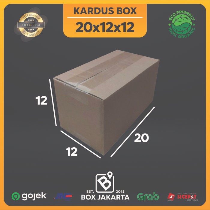 

KARDUS BOX uk 20x12x12 CM Kotak Packaging Corrugated SHEET POLOS