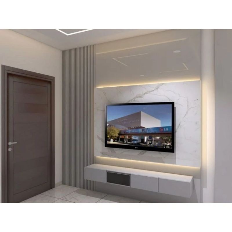 Backdrop tv LED digital tv  minimalis lampu LED.