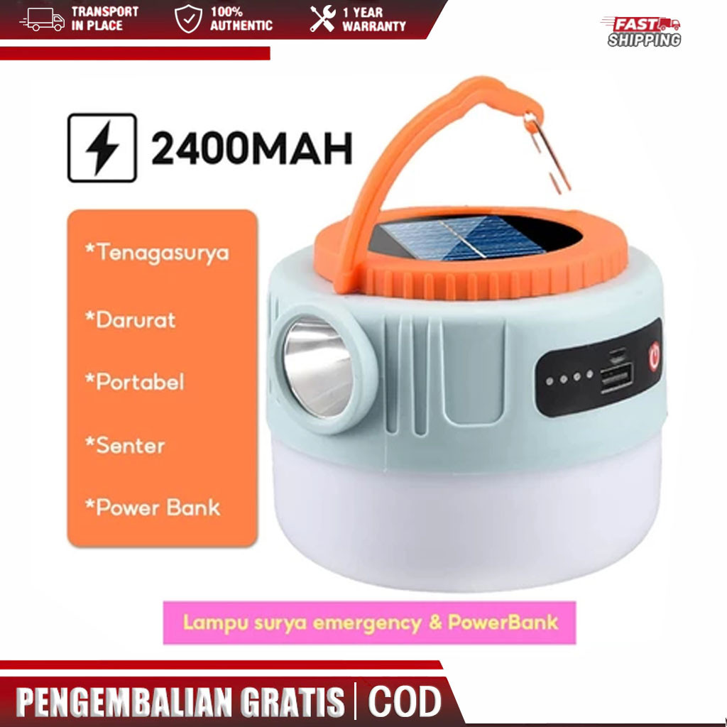 [Rintisanlaut] Winland Lampu Emergency Solar Tahan Lama LED Gantung Portable Tenaga Surya Bohlam  Ca