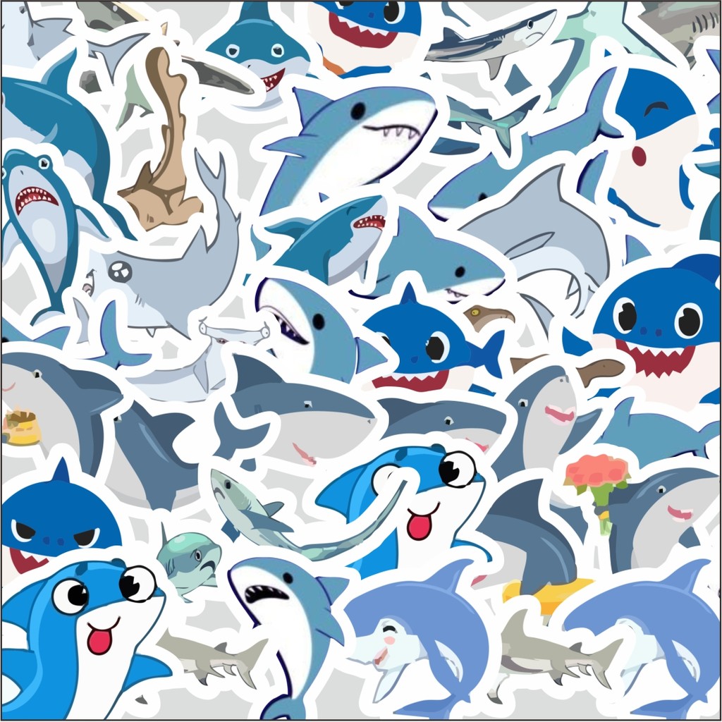 

Stiker Cutting Pack Stiker Kartun Baby Shark [Bayi Lumba Lumba ]Isi 100Pcs Series Aesthetic Lucu Keren Untuk Koper Bahan Vynil