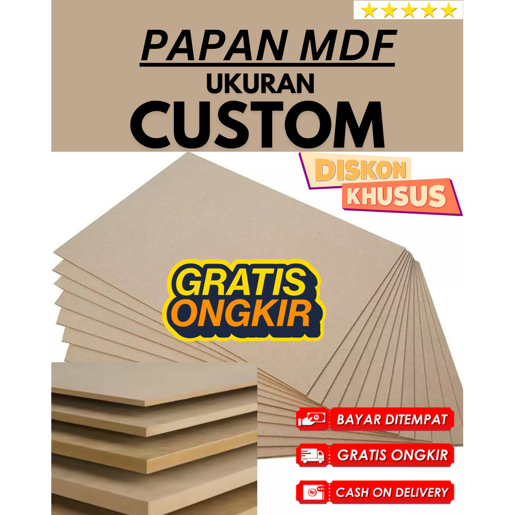 CUSTOM POTONG MDF BOARD 5MM / PAPAN MDF 5 MM / M S