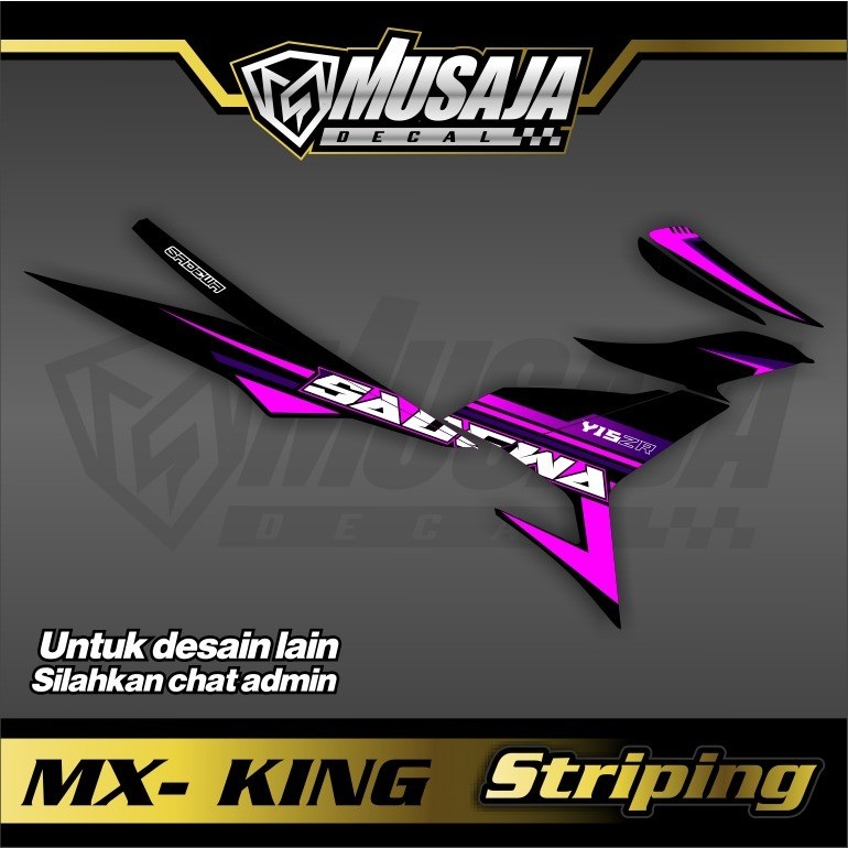 Striping transparan / non transparan uv mx king hitam ungu putih non full body custom