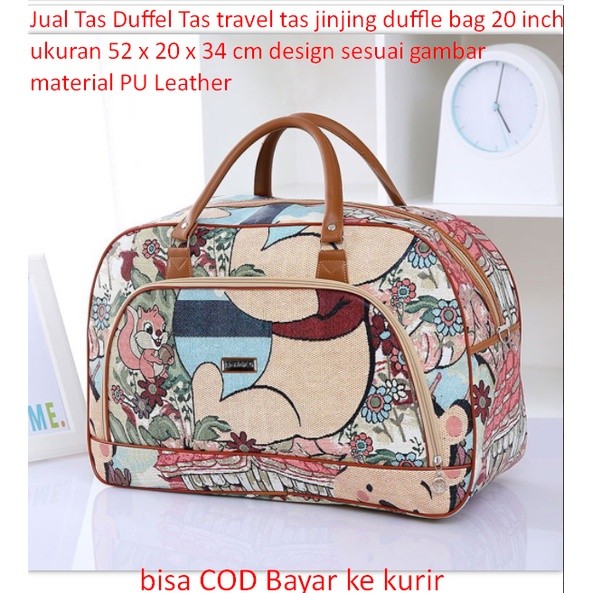 

Jual Tas Duffel Tas travel tas jinjing duffle bag 20 inch ukuran 52 x 20 x 34 cm design sesuai gambar material PU Leather